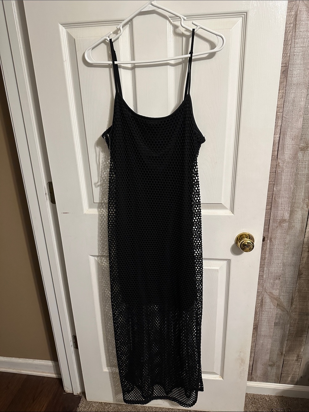 J for Justify Black Mesh Slip Maxi Dress
